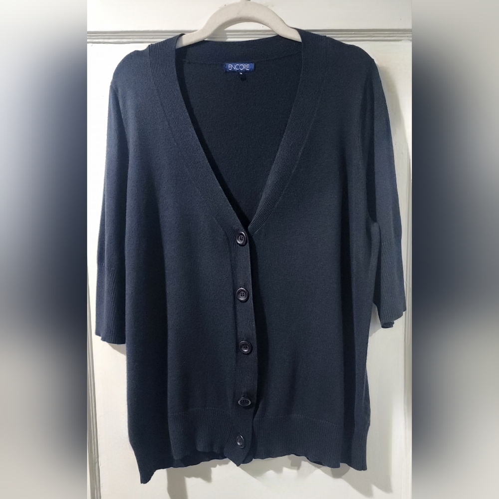 🪻Women's Navy V-Neck Button Cardigan Sweater🪻size: 1X